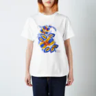  @Petrykivka Japan       💙  💛   ウクライナ伝統画法のブルーファンタジー　（ウクライナの国旗カラー Regular Fit T-Shirt
