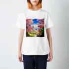 Beautiful_Landscapeの桜・鳥居・青空　その１ スタンダードTシャツ