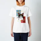 猫好きピーちゃんのお店ハニーコのパーフェクト・キャット（メガネ） スタンダードTシャツ