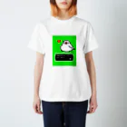 鳥とお花の雑貨店(sakurabun)のドット絵ゲーム風　白文鳥もふるこうげき スタンダードTシャツ