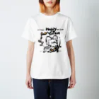 R&MのHappyYorkie葉っぱの枠に囲まれた Regular Fit T-Shirt