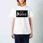 AhhoのAhhoロゴ黒×白 スタンダードTシャツ