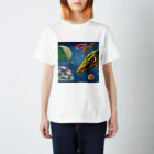 世界に1つだけのTシャツ屋【一点ものアートTシャツ専門店】の恐竜と惑星とUFO スタンダードTシャツ