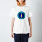 relax_timeのボーリングマン かわいい エンブレム ブルーバック Regular Fit T-Shirt