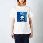 ZERO POINT 銀座のパンダと宇宙を守る blue Regular Fit T-Shirt