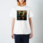 mm765【なむこ】の【Kingfisher Mirroring City】カワセミ 翡翠 kingfisher  Regular Fit T-Shirt