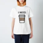 THIS IS NOT DESIGNのI NEED COFFEE Regular Fit T-Shirt