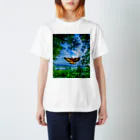 namaewallpaper.comの鳥と木と空 Regular Fit T-Shirt