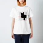 富士見さくらねこ応援団　チャリティー部のアールちゃんをフォーカス白ドット スタンダードTシャツ