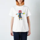 APPLAYFULのピンク絵の具な女の子 スタンダードTシャツ