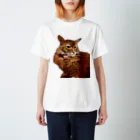 うみぶどうのソマリ猫　パスカル スタンダードTシャツ