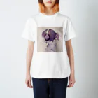 MEMOTHESのヘッドホン女子 イラストTシャツ Purple スタンダードTシャツ