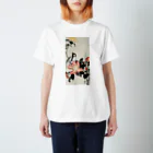 MUGEN ARTの小原古邨　椿に四十雀  Ohara Koson / Great tit on branch with pink flowers  Regular Fit T-Shirt