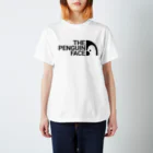 村のペンギンSHOPの【THE PENGUIN FACE】黒文字 スタンダードTシャツ
