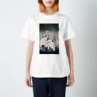 MUGEN ARTの小原古邨　雪中群鷺（白鷺の群れ）日本のアートTシャツ＆グッズ 티셔츠