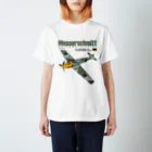 Atelier Nyaoの戦闘機_BF109Eメッサーシュミット_ガーランド機_淡色生地用 スタンダードTシャツ