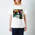 Connect Art SUZURI STOREのConnect Art 002 Cat Regular Fit T-Shirt