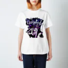 loveclonesのHAUNTED ハロウィンお化けと魔女の黒椅子 スタンダードTシャツ