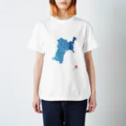 Yanagiya Kosanjiの宮城県_TextMap_青色グラデーション Regular Fit T-Shirt