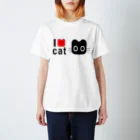 Suzutakaのくろねこクロル（I love cat） Regular Fit T-Shirt