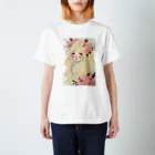 天道虫のPink Flower Hair Regular Fit T-Shirt