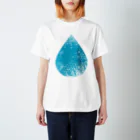 文字と写真と意匠の雨垂れ Regular Fit T-Shirt