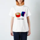 おしりぷりんぷりんのI love tape Regular Fit T-Shirt