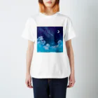 地球屋SUZURI店の星空(ロゴ入り) スタンダードTシャツ