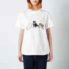 chippokeの柴犬３ポーズ（白黒赤） Regular Fit T-Shirt