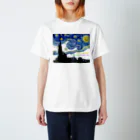 art-Laboのゴッホ 【世界の名画】 星月夜 アレンジ ポスト印象派 絵画 美術 art van Gogh Regular Fit T-Shirt