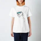 ツガイ☆ツツのサングラス　女 ワイヤーアート イラスト 針金アート　ターコイズ スタンダードTシャツ