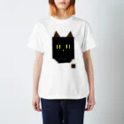 プリーズ・プリント・Tシャツの【猫デザイン】《なごみ系スクエア》四角い猫の『すくニヤーゴ』 티셔츠