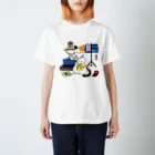  ふじねこ屋のサックスおかたづけネコ Regular Fit T-Shirt