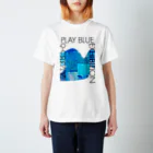 YUKA WATANABE | YUKASUKE Designの【展示DM Tシャツ③】PLAY BLUE EXHIBITION スタンダードTシャツ