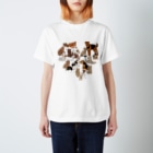 sayapochaccoのMy favorite terrier in the shape of a heart♥brown~beige~white Regular Fit T-Shirt
