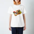 Miho MATSUNO online storeのEdo-style sushi (usu. nigirizushi) スタンダードTシャツ