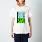 さとひのまほらの【花札風イラスト】白夜月とUFO発見.ᐟ スタンダードTシャツ