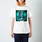 shirakamihakushiのピーコックグリーン スタンダードTシャツ