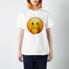 ヲトトイグラフィックスのFace With Hand Over Mouth Regular Fit T-Shirt