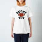 sports_tower スポーツタワーのラグビー・RUGBY・グッズ・デザイン・楕円形ボール・イラスト・スポーツ・Tシャツ・男子・女子・かっこいい・かわいい・選手・ラガーマン・インゴール・ラグビーユニオン・ラグビーリーグ Regular Fit T-Shirt