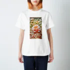 楽輝世のペーパークラフト風 水彩画「薔薇02」 Regular Fit T-Shirt