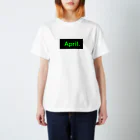 April.のApril.BOX LOGO(グリーン×ブラック) Regular Fit T-Shirt