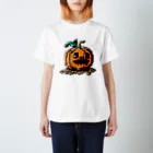 朱音琴音のドット絵のハロウィンかぼちゃのおばけ Regular Fit T-Shirt