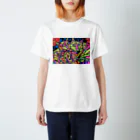 動物絵 Jamanakocic storeの2匹のネコ カラフルアイテム Regular Fit T-Shirt