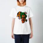AFRICAN DANCE&DRUM tRibESのサバンナキッズ3　白地＆カラーボディ用Tシャツ"AFRICA!" by QOTAROO　 スタンダードTシャツ