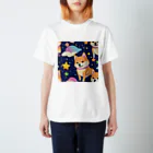 ゆんまるの夜空に柴犬 Regular Fit T-Shirt