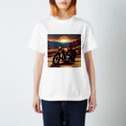 毎日がにゃんとも幸せ マサッチShopのレトロバイクドット　夕日編№２ スタンダードTシャツ