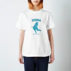fashion animal  kingdomの水色のシマウマ Regular Fit T-Shirt