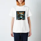 suyaのMask Robot Cat -マスクロボット猫- Regular Fit T-Shirt