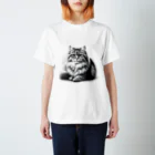 Nekonan Itemsのふさふさの王者 Regular Fit T-Shirt